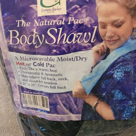 BRAND NEW NATURAL PAC BODY SHAWL MICROWAVABLE HOT COLD PACK BLUE GREEN. RELIEF - Picture 1 of 6